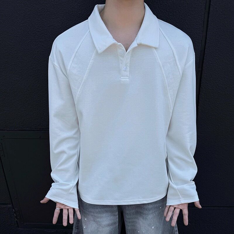5w+280g2026春款曼巴棉重磅POLO衫翻领长袖T恤室内模特T2599P19,男装T恤,电商A030