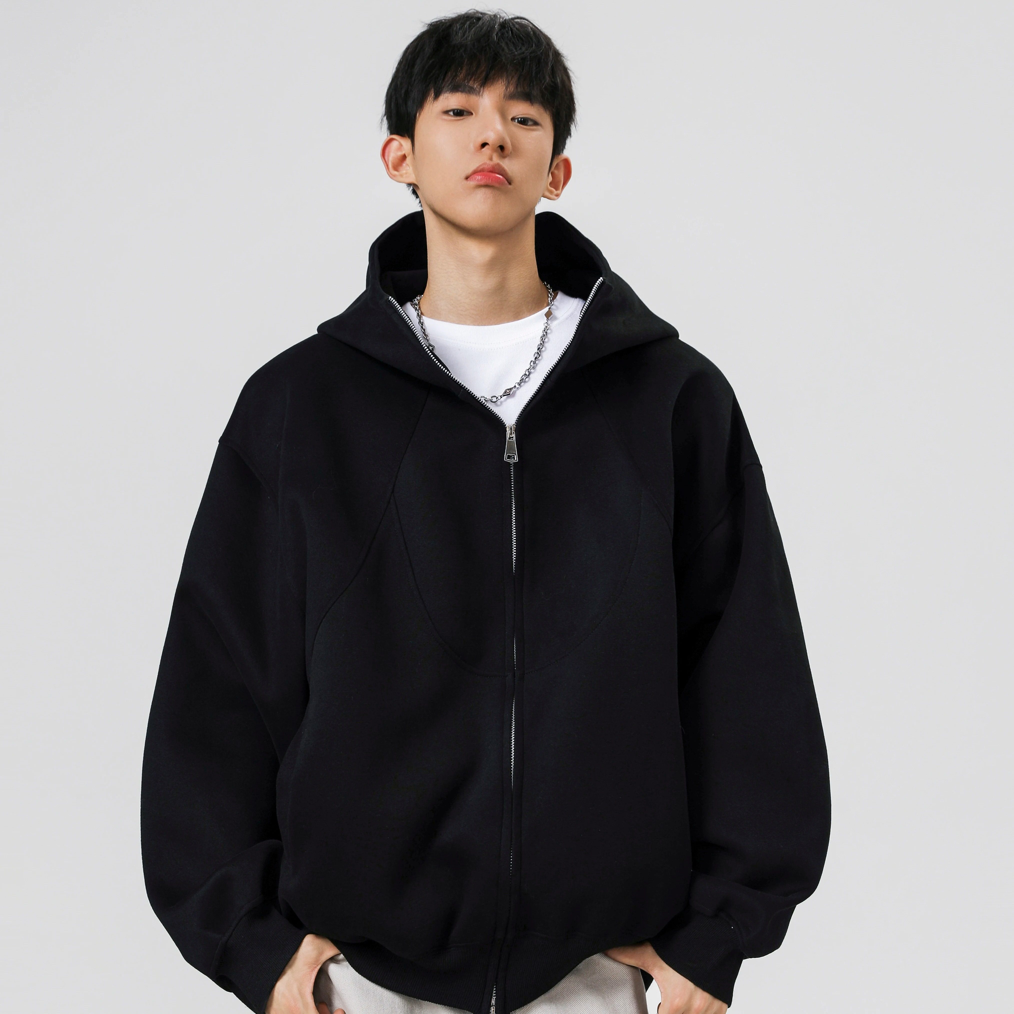 5k件+400g华棉2026春款结构线连帽卫衣外套无影墙WY605特P38，女装短外套，电商A030