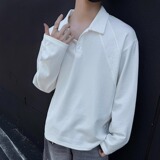 曼巴棉美式正肩POLO衫重磅衬衫翻领长袖T恤男休闲新款T2599P19，男装Polo衫，电商A030