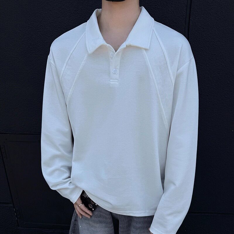5w+280g2026春款曼巴棉重磅POLO衫翻领长袖T恤室内模特T2599P19,男装T恤,电商A030