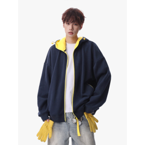 (网图)现货10w+ 2026春款330g华棉美式撞色连帽卫衣 特P36，男装卫衣，电商A030