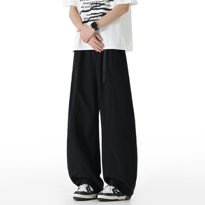 4k件+2026春款高街纯色弯刀凉感透气冰丝裤 无影墙 K2597 P35控68，男装休闲裤，电商A030