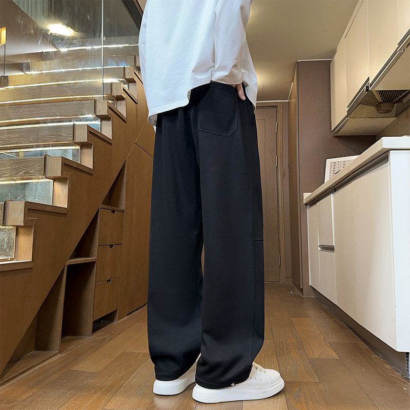 1000件+300g2026春款复古重磅弯刀休闲卫裤室内模特K193P35,男装休闲裤,电商A030