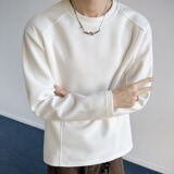 潮牌美式解构拼接长袖T恤男2025秋新款百搭打底套头上衣T2596P18，男装T恤，电商A030