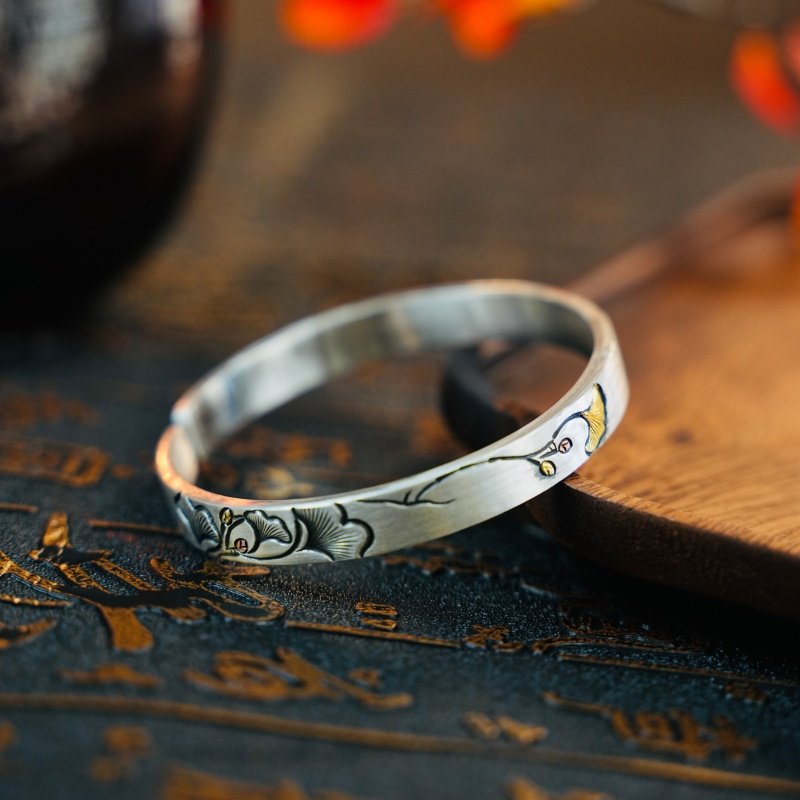 [云银] 素秋纯手工錾刻开口手镯 足银999手镯,饰品/流行首饰/时尚饰品新,银饰手镯,淘宝优惠券,粉丝福利购,淘宝优惠卷