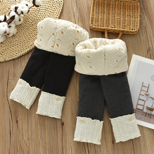 一条过冬恒温保暖打底裤儿童三层加厚女童打的棉裤小女孩蚕丝棉裤