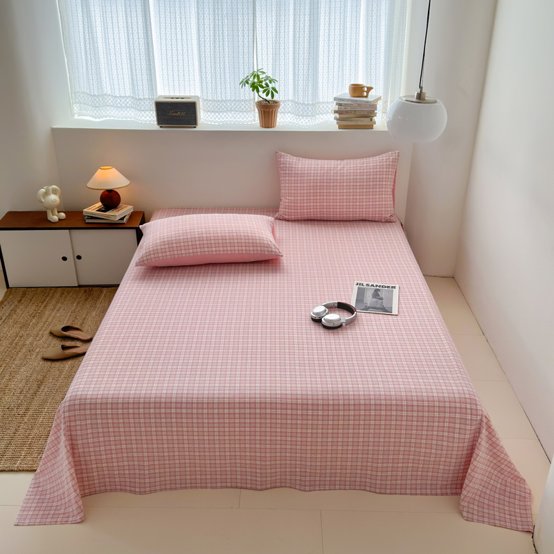 全棉色织水洗棉床单单件学生宿舍家用被单
