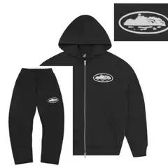 Alcatraz Trendy Street Style Loose Sweatshirt Set for Men and Women, Hip-Hop Sports Zipper Hoodie and Pants Set