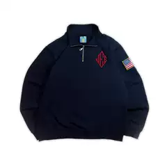 Epstein ACE sweatshirt, Epstein ACE embroidered hoodie, college style half zip jacket