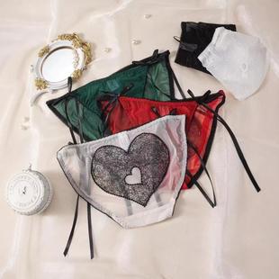 纯欲风曲线性感蕾丝透明镂空网纱系带甜美系女士内裤