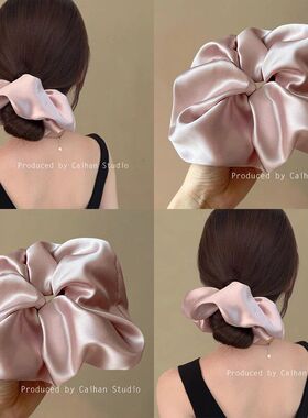 甜美后脑勺韩版头饰女大肠缎面发圈韩式温柔网红超圈扎发发饰气质