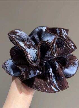 皮筋印花盘发布艺法式发圈双层头绳秋冬气质大肠扎发晕染女头花