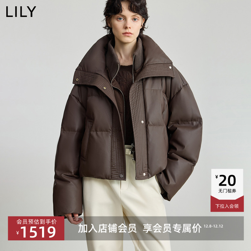 LILY短款通勤立领羽绒服外套