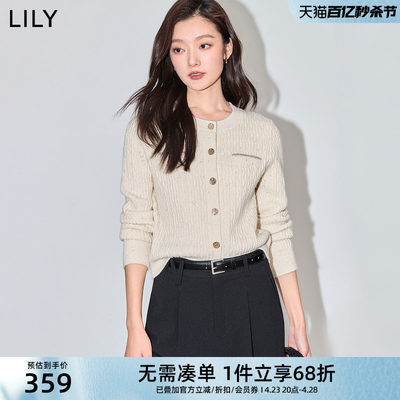 LILY浪漫温柔含绵羊毛针织开衫