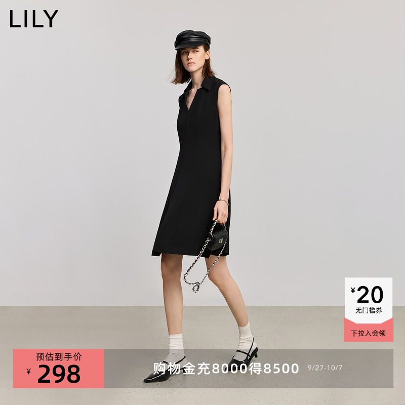 LILY简约时髦新款无袖连衣裙