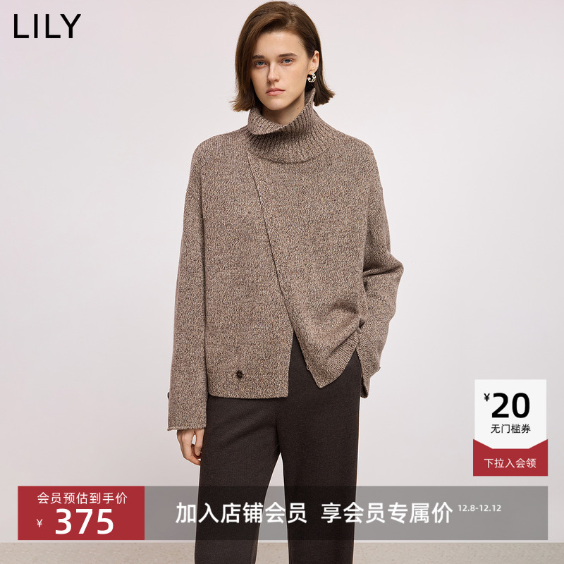 LILY通勤半高领加厚套头针织衫