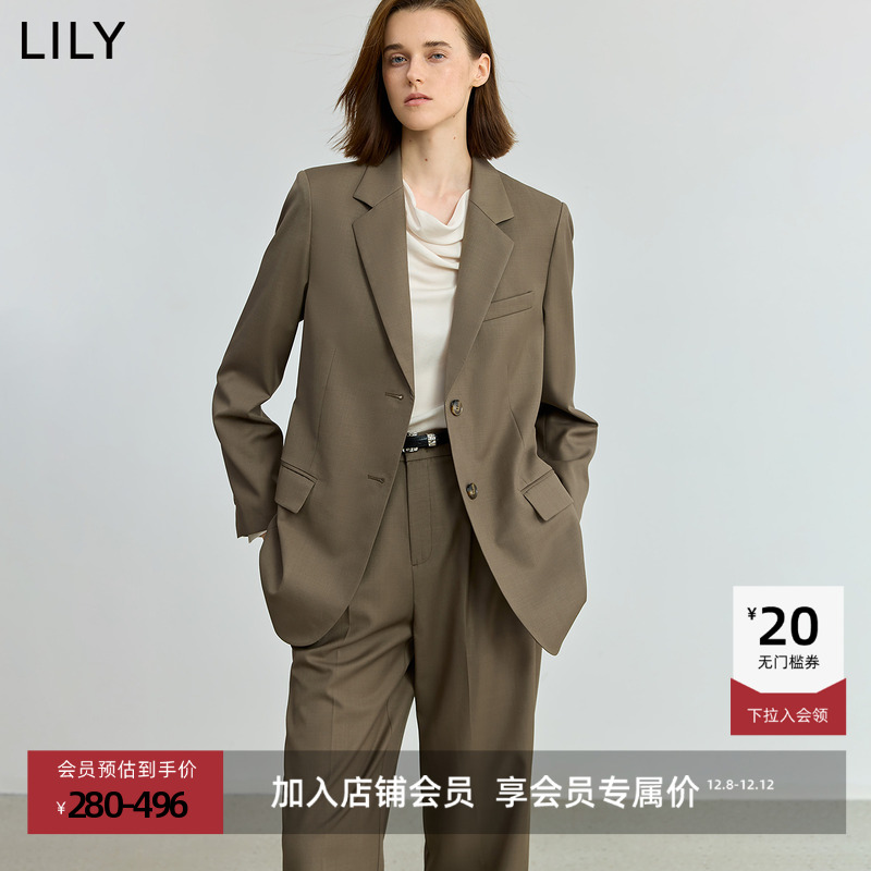 LILY精纺绵羊毛通勤女装西装外套