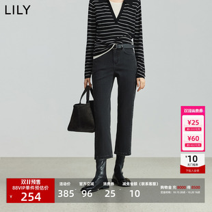 【天猫预售】LILY2026秋新款女装水洗修身直筒九分裤牛仔裤烟管裤