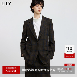 LILY2025冬新款复古学院风时尚气质高级感两件套装西装外套女