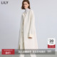 LILY2025冬新款 女装 羊毛骆驼绒桑蚕丝混纺双面呢大衣圆领毛呢外套