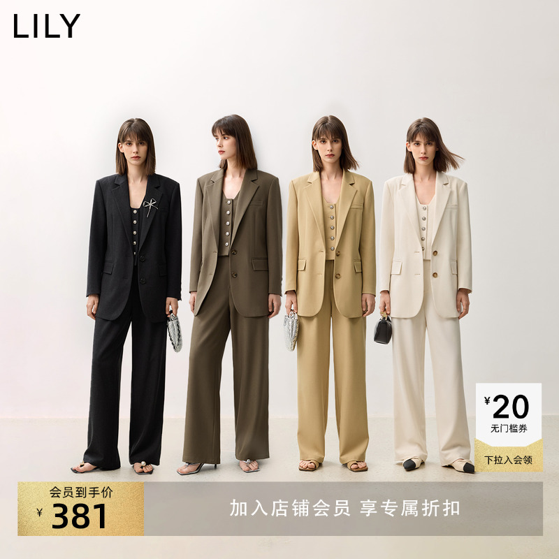 LILY2024秋款老钱风极简西装外套