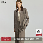 菁英西装 LILY2025新款 复古老钱拼接灯芯绒通勤高级感西服外套女