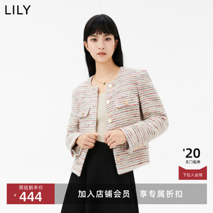 含绵羊毛复古小香风通勤款 女装 LILY新款 短外套 商场同款