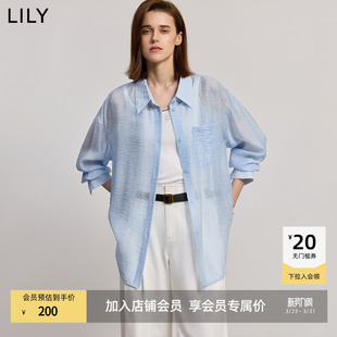 商场同款 衬衫 LILY2025新款 简约宽松休闲百搭薄款 外套 女装