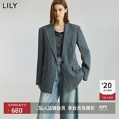 格雷系收腰浅色西装 外套 LILY2025新款 女装 100%羊毛 商场同款