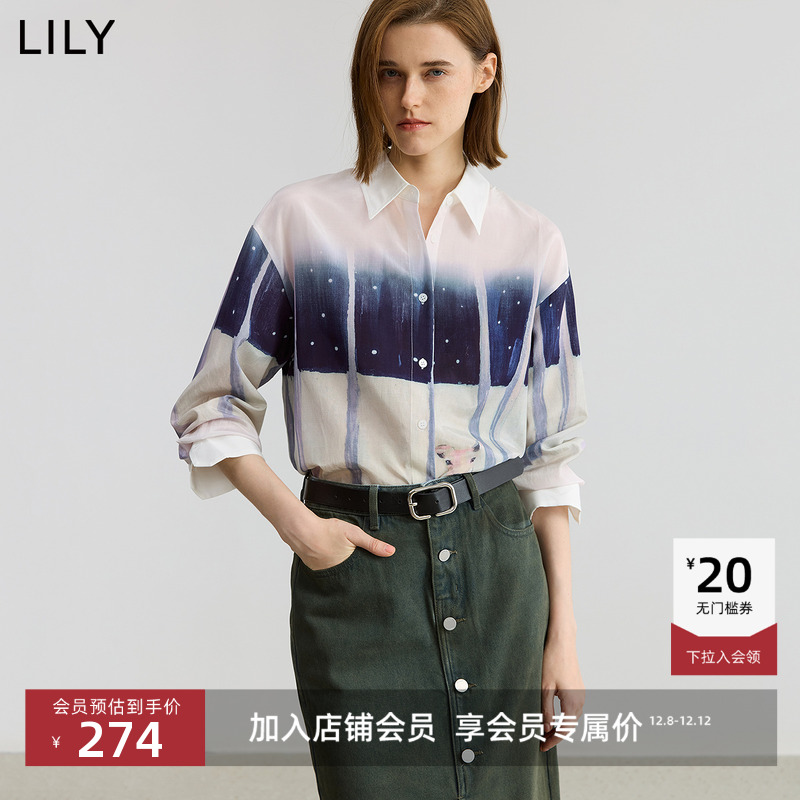 LILY莱赛尔混纺小鹿印花外套