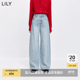 弯刀裤 纯棉复古宽松休闲通勤阔腿裤 LILY2026春新款 女 商场同款