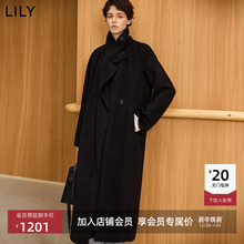 【宋茜同款】LILY冬款绵羊毛大衣气质高级双面呢毛呢外套长款