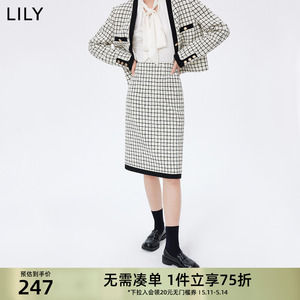 【专柜甄选】LILY女装优雅小香风显瘦高腰包臀裙半身裙