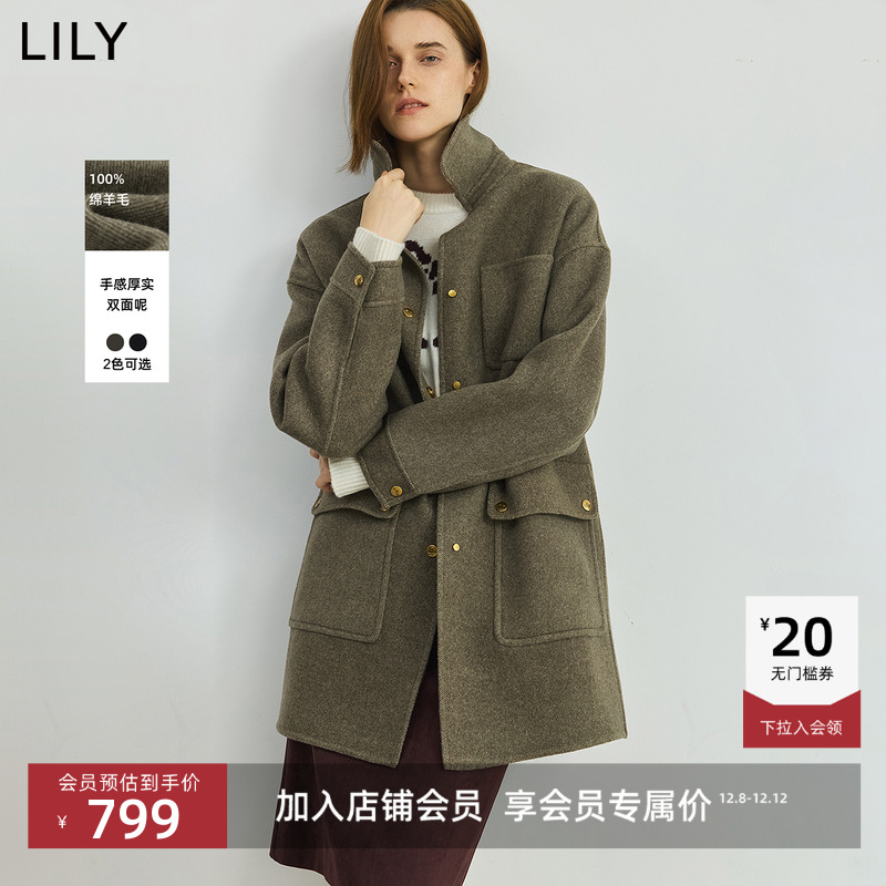 LILY羊毛巴恩风毛呢大衣外套