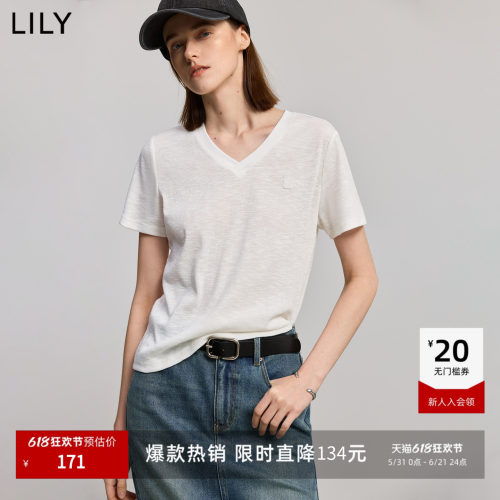 LILY通勤肌理简约新款休闲短袖