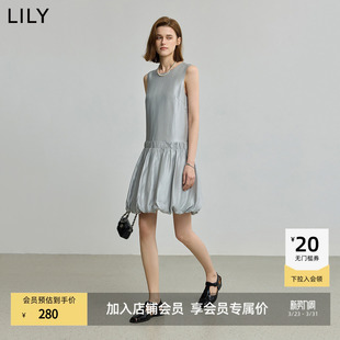 格雷系无袖 LILY2025新款 商场同款 气球裙花苞连衣裙 ART系列