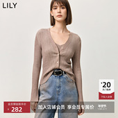 商场同款 LILY2025新款 女装 设计感气质时髦通勤针织开衫 外套