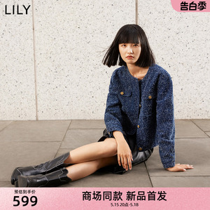 【专柜甄选】LILY新款女装优雅气质小香风复古通勤款短外套