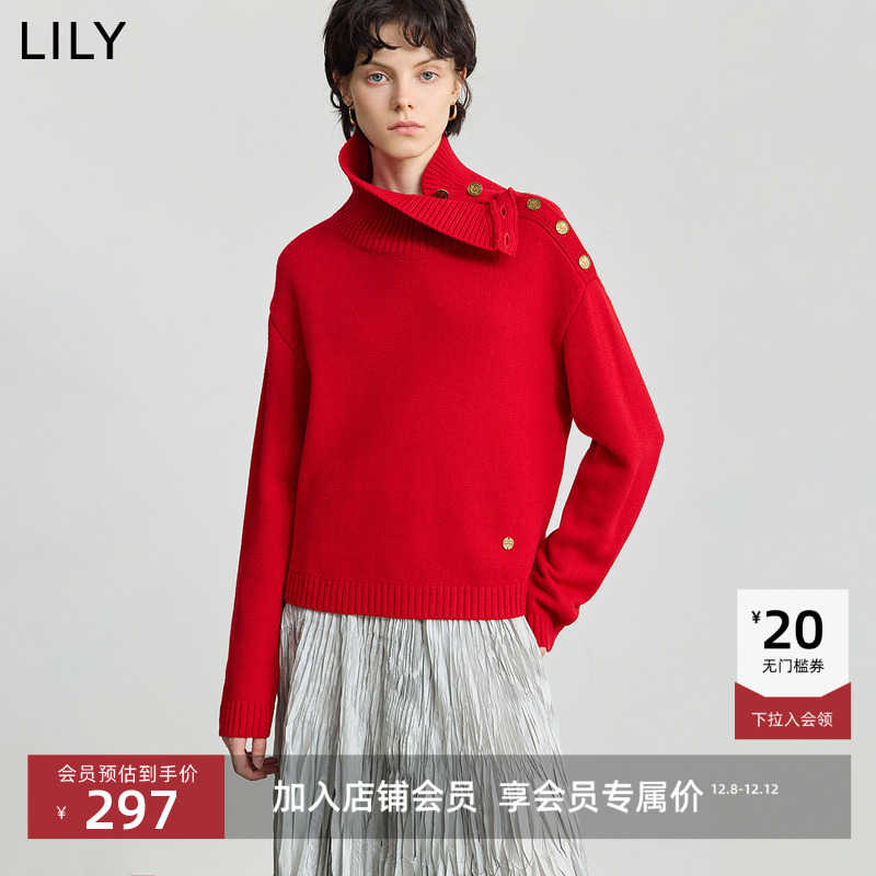 LILY羊毛混纺通勤套头百搭针织衫