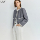 商场同款 LILY2025秋新款 女装 含羊毛气质通勤短款 小香风外套女