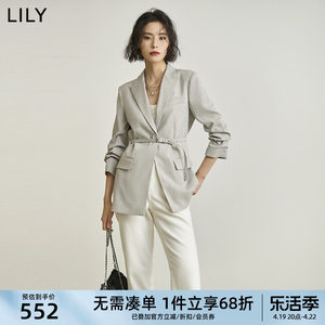 设计感腰带复古纯色LILY通勤西装