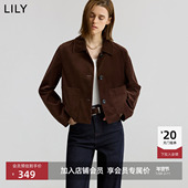 纯棉复古巴恩风翻领通勤夹克外套 女装 商场同款 LILY2025秋新款