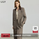 菁英西装 LILY2025新款 复古老钱拼接灯芯绒通勤高级感西服外套女