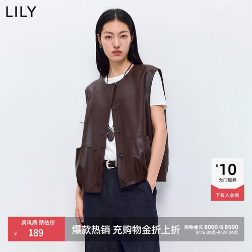LILY通勤短款百搭气质无袖马甲