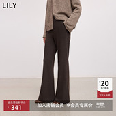 加厚通勤商务高腰复古小个子显瘦微喇休闲裤 LILY2025秋冬新款 女装