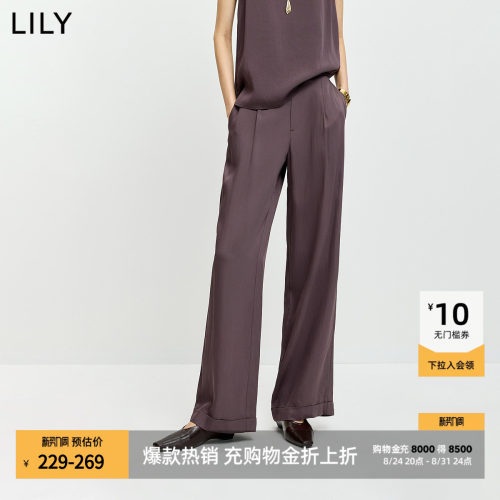 LILY通勤复古垂感新款直筒西裤