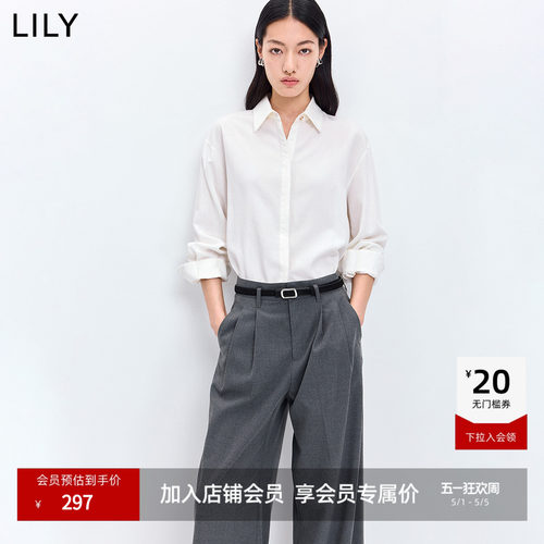 LILY翻领长袖女装简约花边外套