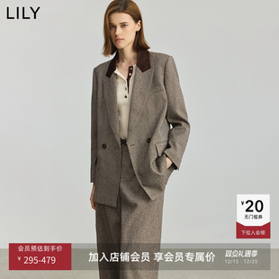 菁英西装 复古老钱拼接灯芯绒通勤高级感西服外套女 LILY2025新款
