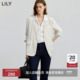 商场同款 LILY2025新款 女装 褶皱肌理感驳领宽松休闲西装 外套