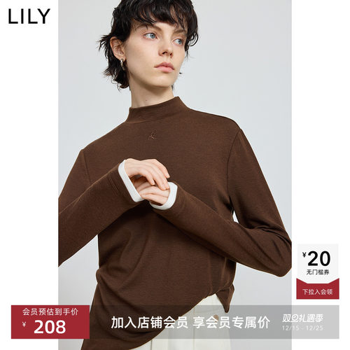 LILY混纺莱赛打底衫套头针织衫